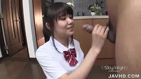 Young Haruka Miura needs cock in both her holes