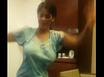 Indian Wifey Dancing in motel guest room