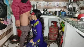 Step step-sista-in-law pounded in the kitchen, when she's cooking.