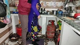 Step step-sista-in-law pounded in the kitchen, when she's cooking.