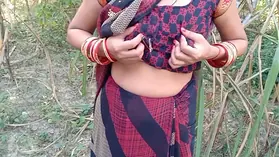 Desi village Bhabhi outdoor hook-up in jungle