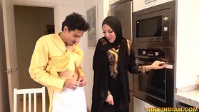 Muslim sis-in-law in hijab deepthroats jizm-pump, fucks and swallows jizz of stepbrother