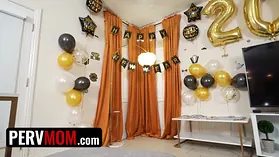 Step-mummy Lilian gets insatiable with step-son-in-law Austin on Xmas night - hard-core fellatio, puny breasts, reverse cowgirl, and more