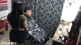 Almasexy69 gets her lengthy hair caught in a barber's stool while getting boned stiff in the Morocha Petera fashion