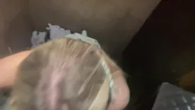 Fat-tailed blonde honey Refuse Barbie gets off in the club and takes a harsh bathroom