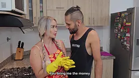 Step-dad's sonny surprises us with a hot kitchen lovemaking - Kourtney Love gets her gigantic mounds and culo plumbed stiff!