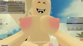 Platinum-blonde beauty with raw milk cans and taut donk gets dicked in numerous postures by Roblox Pornography