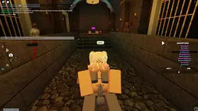 Blond super-bitch takes gargling and raunchy donk drilling in Roblox Porn