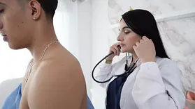 Latina COUGAR with fat melons gets a harsh shagging from her thick monster lollipop