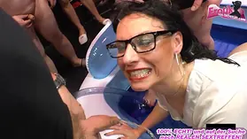 Joanna Bujoli gets her immense mounds sopping in humid fuck-a-thon during super-naughty German gang-fuck