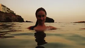 Ariel Ortiz swims in the pool and gets her cock-squeezing cunt pulverized by Murcia's giant dicked paramour