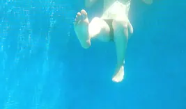 Ariel Ortiz swims in the pool and gets her cock-squeezing cunt pulverized by Murcia's giant dicked paramour