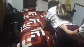 Astrid Super-cute, the steamy Brazilian college girl, gets horny with her classmate in super hot student uniform