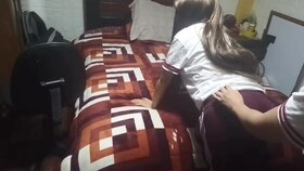 Astrid Super-cute, the steamy Brazilian college girl, gets horny with her classmate in super hot student uniform