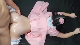 See skinnyboba's Chinese maid shriek while getting roughed up in HD