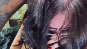 Witness how Iris Mae entices her BOYFRIEND with her jaw-dropping forms and sucks him in a super-hot 3some