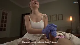 Nurse with Monstrous Knockers & Grubby Converse Gives First-ever Aid to Big Bone with Her Raw Twat