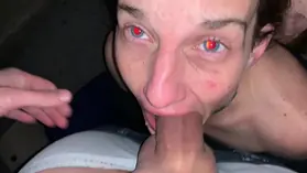 Twisty's public bj with mouth & money-shot in van - parking bunch surprise