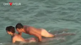 Anuta Ov and Ddick Ov take risky outdoor poke on beach with a spunk-caked muff