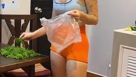 BootyFrutti gets her bald pussy rubbed before being filled with a huge load