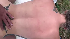 Witness as mature floozy gets her butt crammed with steaming jism and creampied outside