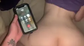 Plumbing like a professional while gaming on the smartphone with a whorish pal