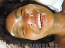 This hoe is a professional at deepthroating man-meat and getting her face spilled with jizm