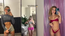 This girl is a professional at splashing with her Abs