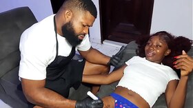 Gray & Krissyjoh's Giant Boners Torn up My Damsel Client after Tattooing Her Arse and Twat Realm