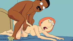 Hentai Simpson: Porno Cleveland drills stiff Lois from the rear in family porn