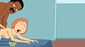 Hentai Simpson: Porno Cleveland drills stiff Lois from the rear in family porn