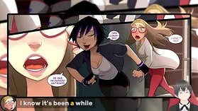 BayMax uses his fingers to quell the women's tension in this steamy Hentai robot cartoon