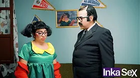 Diminutive latina El Chibolo gets her hefty congenital jugs groped & plumbed by Don Panzón for the rent