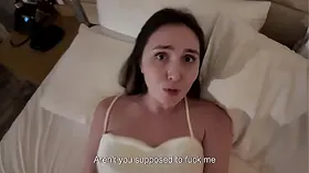 Alina Rai's step-stepdaughter can't stand against her in a hotel apartment - POINT OF VIEW homemade internal cumshot