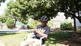 Desi schoolgirl Sanjana gets her tight ass licked & filled with cum by Indian studs in Oyo guest room