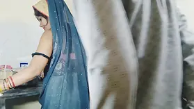 Hot Stepmom goes all out in a steamy kitchen session with a real amateur