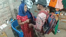 Watch the naughty housewife get her big natural tits plastered by a delivery guy's hard rod