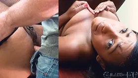 Shy teen Dee pumps her labia wide open on the audition bed