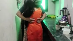 Stepson bangs his Indian stepmom-in-law in the kitchen - HD video
