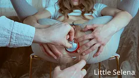 Intense homemade anal fisting with a mini-rosebud in the backside and a sodas can in the front