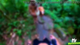 Sexy tattooed MILF Deny Barbie & Natzinha Morena get their tits and pussies banged in the woods