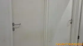 Naughty Bonnie helps me jerk off while I spy on her step-daughter