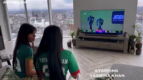 Aaliyah Yasin and Yasmina Khan finger and bang each other's tight holes in Cricket frenzy