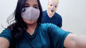 Desi step-sist and step-bro engage in steamy interracial sex in the bedroom