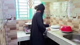Desiboy67 & banglabhi69: Step-mom Succulent Puss gets a deep-throat from her son's kitchen craving