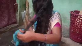 Saanthi2 & Vetrivel hook up for red-hot homemade shower bang-out with a yam-sized caboose Indian stunner