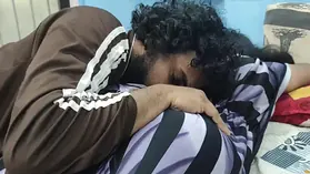 Desi Mallu Wife Gives Nude Blowjob to Youthful Boy after a Super-hot Nighty with Light Chocolate-colored Flesh Duo