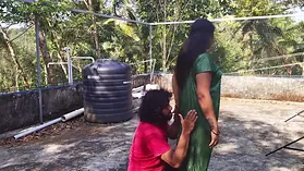 Step step-sister and beau hook up on a fantastic outdoor unclothe with enormous congenital knockers and rimming act