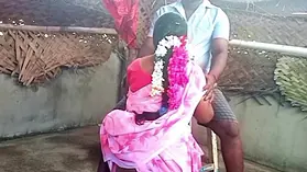 See Vetrivel and Saanthi2's Indian Saree get a warm and intense bathtub from their dude