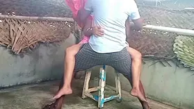See Vetrivel and Saanthi2's Indian Saree get a warm and intense bathtub from their dude